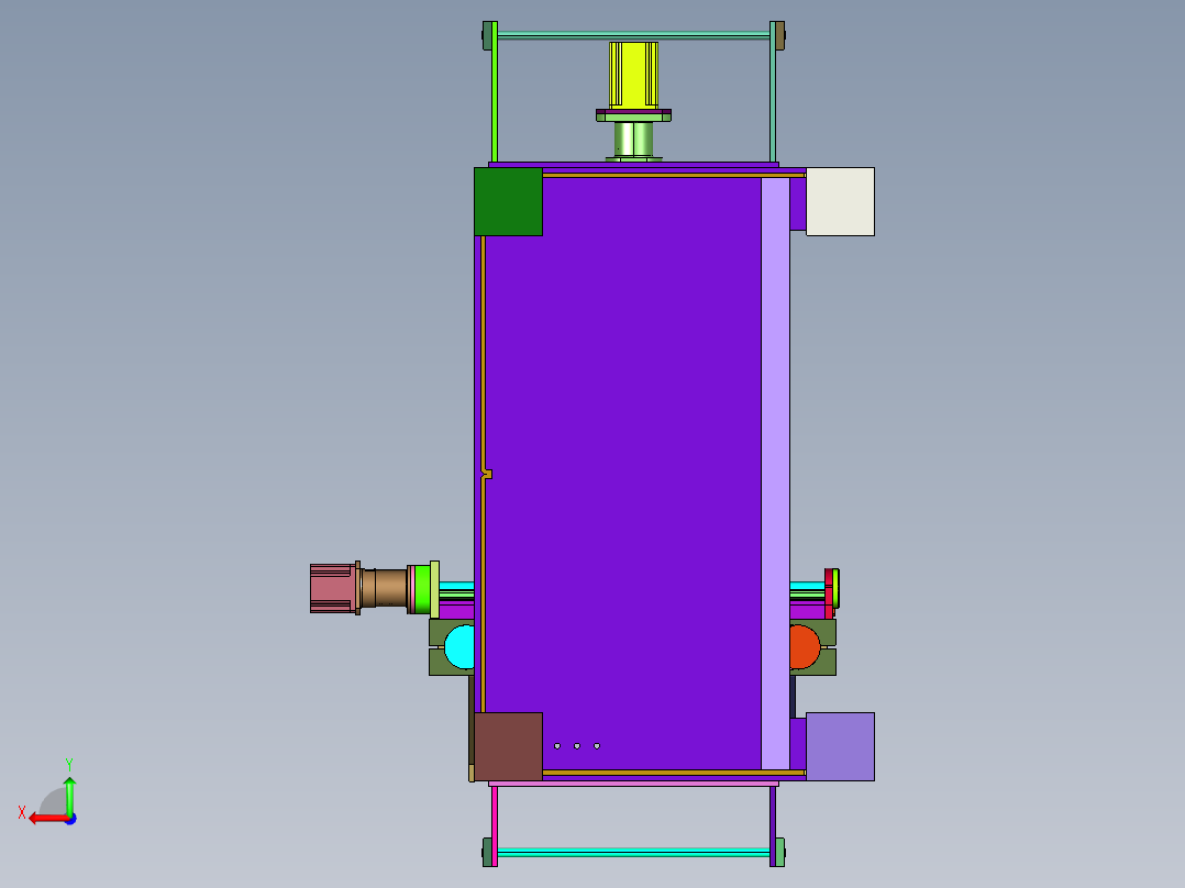 金属件加工落地数控钻铣床后视图