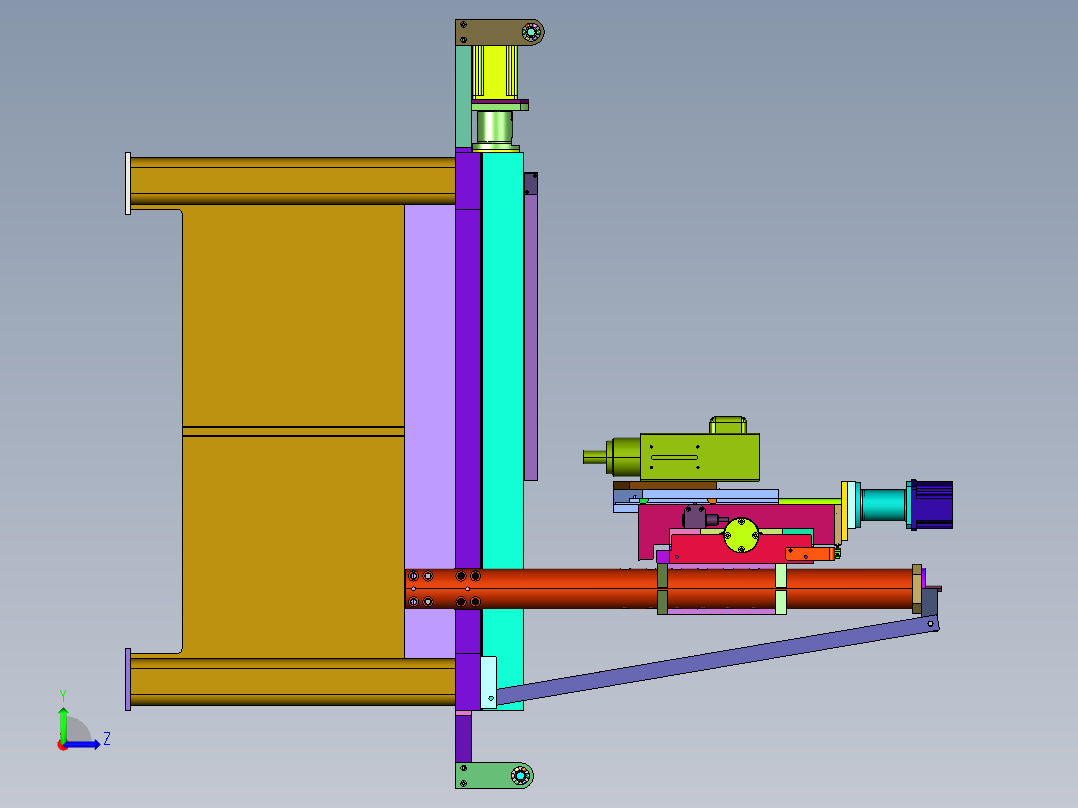 金属件加工落地数控钻铣床左视图
