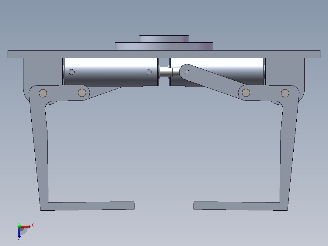气动连杆抓手俯视图