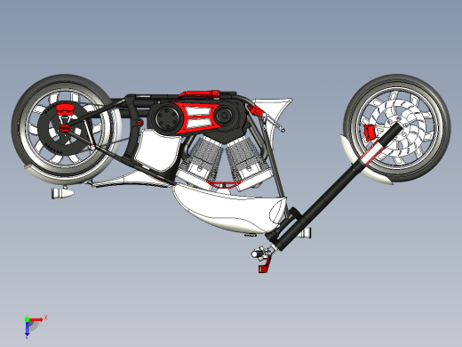 摩托车chopper-motorbike-crow-design-stp格式俯视缩略图