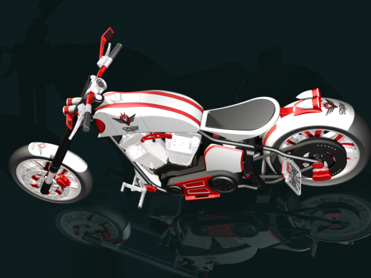 摩托车chopper-motorbike-crow-design-stp格式缩略图