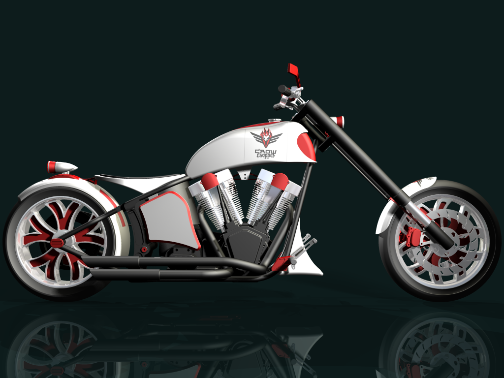 摩托车chopper-motorbike-crow-design-stp格式