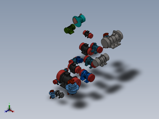 振动电机及振动器系列三维模型合集正等轴测缩略图