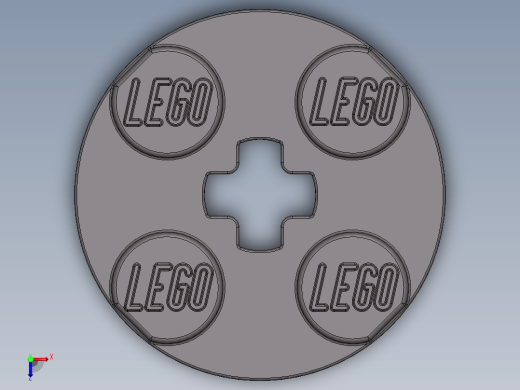 乐高零件 4032 板 2 x 2 圆形-4032 Dark Stone Grey Plate 2 x 2 Round俯视缩略图