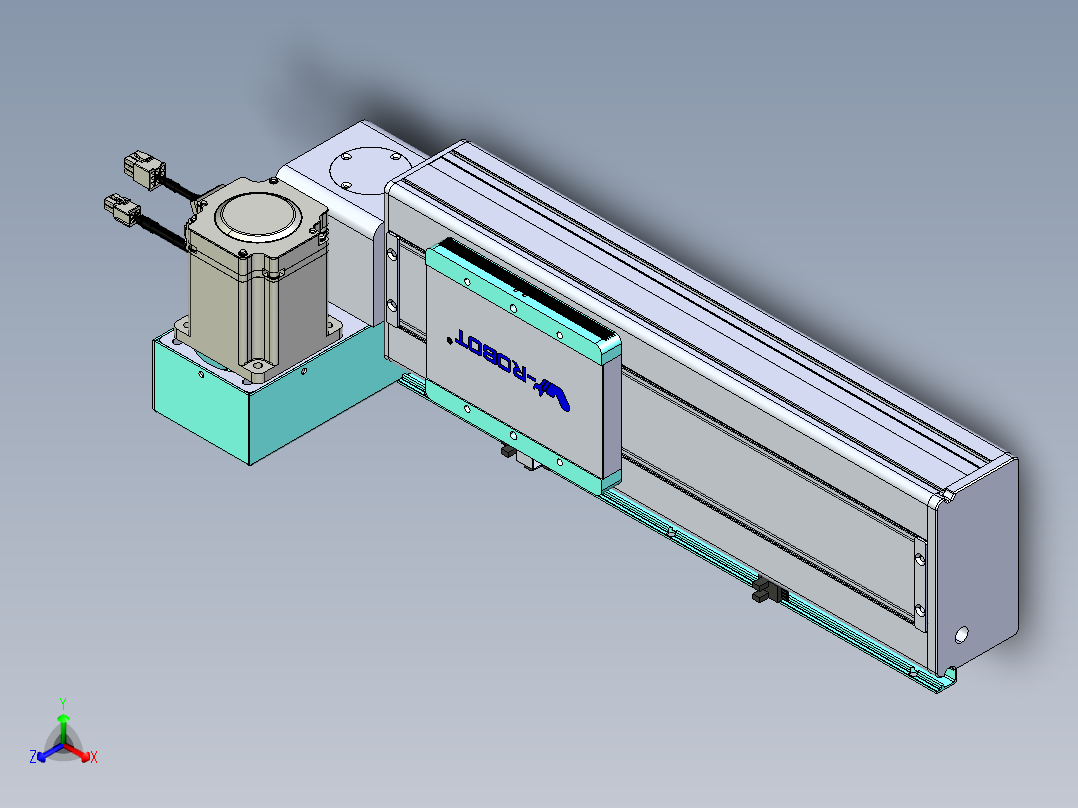 威洛博VBC同步带传动一无尘环境VBC14-L45-S200-BLU-ZP75-C3正等轴测图