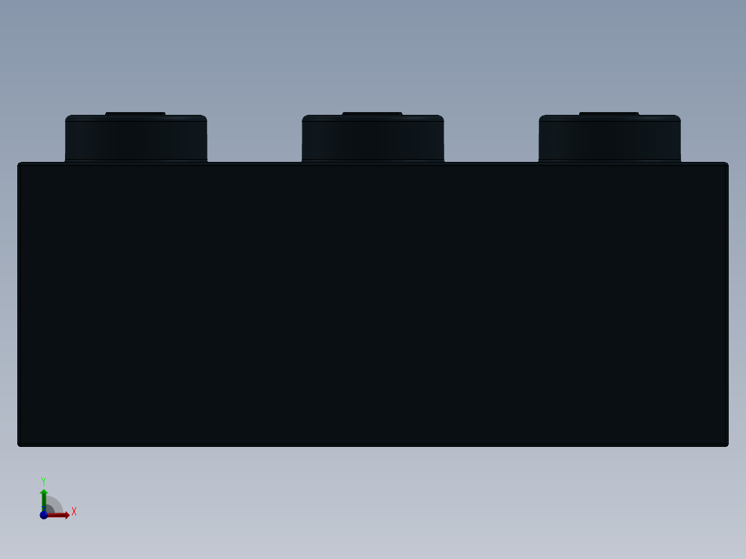 乐高套装 4421基本积木-300226 Black Brick 2 x 3.SLDPRT前视图