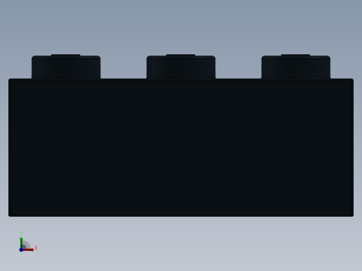 乐高套装 4421基本积木-300226 Black Brick 2 x 3.SLDPRT前视缩略图