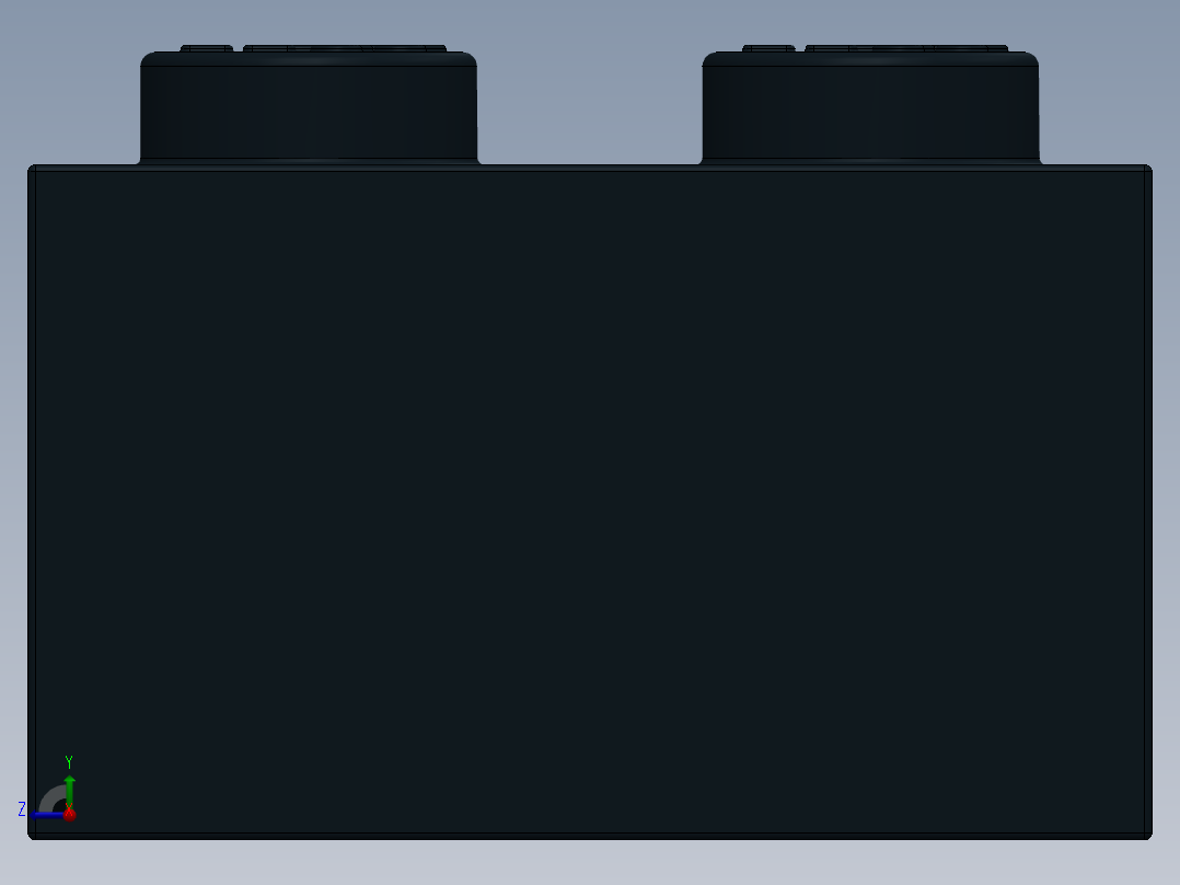 乐高套装 4421基本积木-300226 Black Brick 2 x 3.SLDPRT右视图