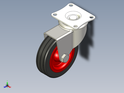 旋转蓖麻轮70毫米大负载承重轮