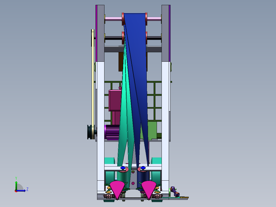温室韭菜收割机的设计【三维SOLIDWORKS】左视图
