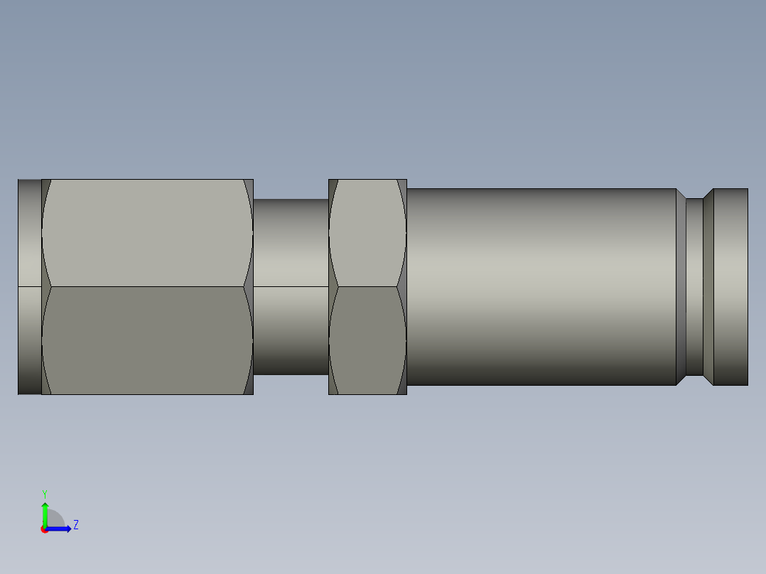 卡套式工业通用硬管接头10-6_trbu-s左视图