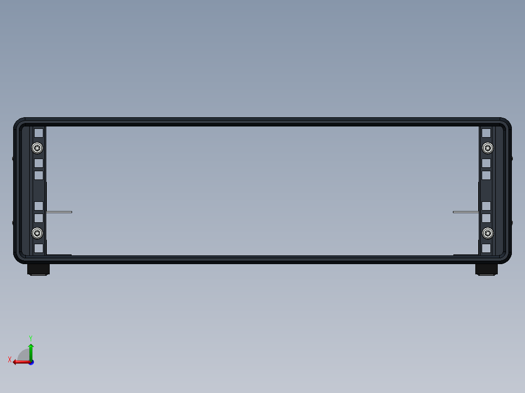 用于19英寸机架式电气设备的3U高外壳后视图