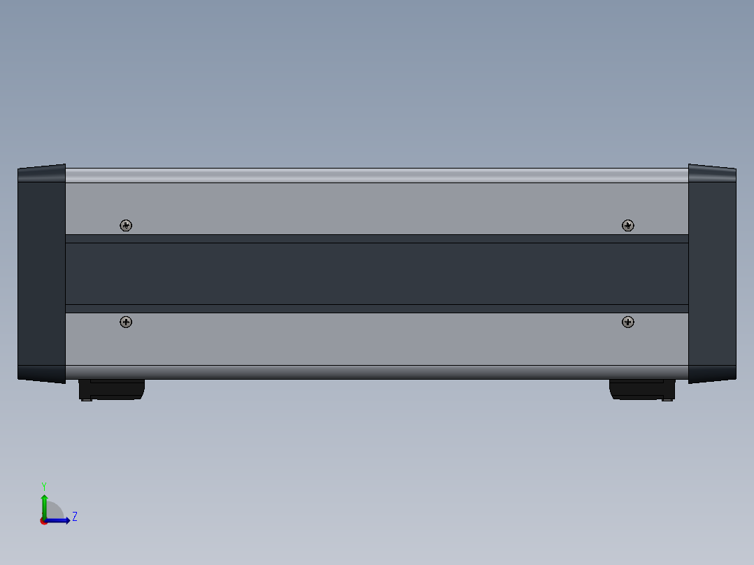 用于19英寸机架式电气设备的3U高外壳左视图