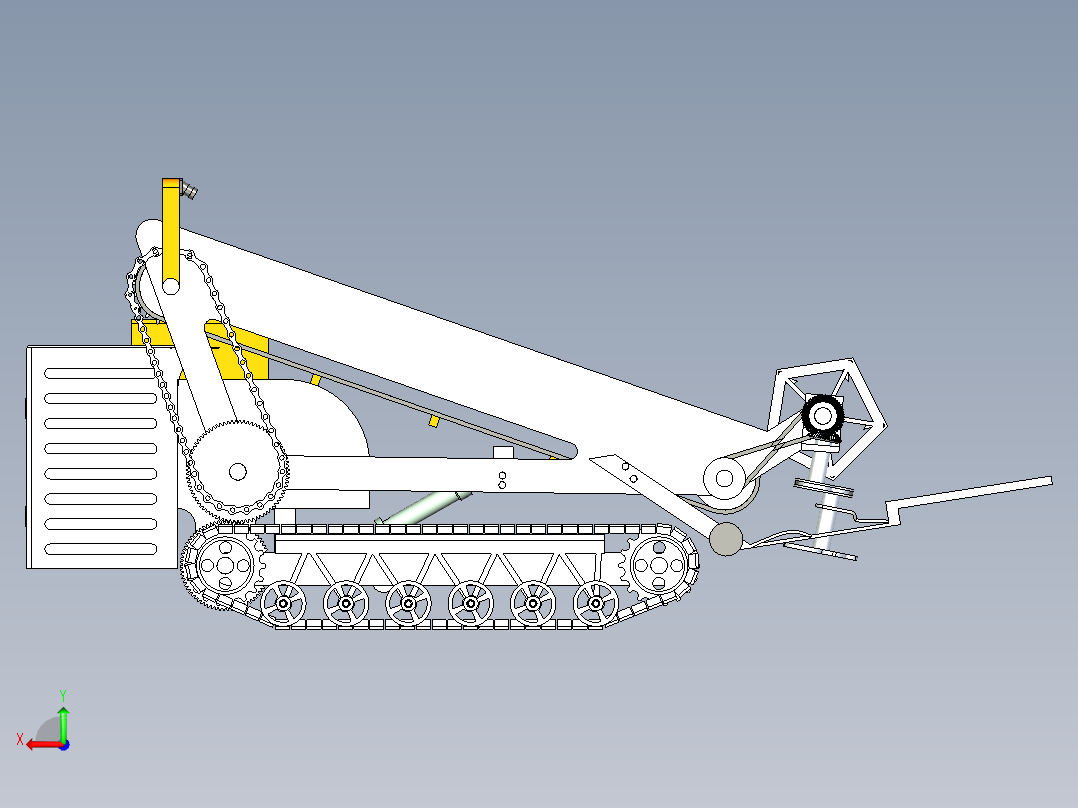 叶类蔬菜收割机后视图
