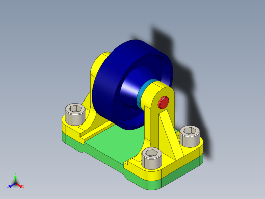 滚轮组件roller-assembly-13-STP正等轴测缩略图