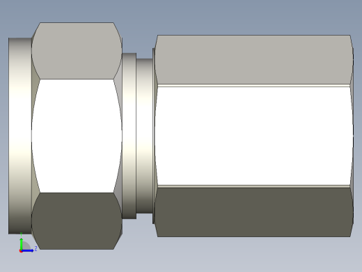 SS世伟洛克卡套管接头，内螺纹接头，18毫米外径x 1-2英寸。ISO平行（标准）内螺纹左视缩略图