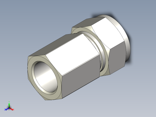 SS世伟洛克卡套管接头，内螺纹接头，18毫米外径x 1-2英寸。ISO平行（标准）内螺纹正等轴测缩略图