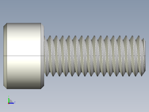 M8 x 1.25mm Thread 20mm LONG SOCKET HEAD CAP SCREW.IGS左视缩略图