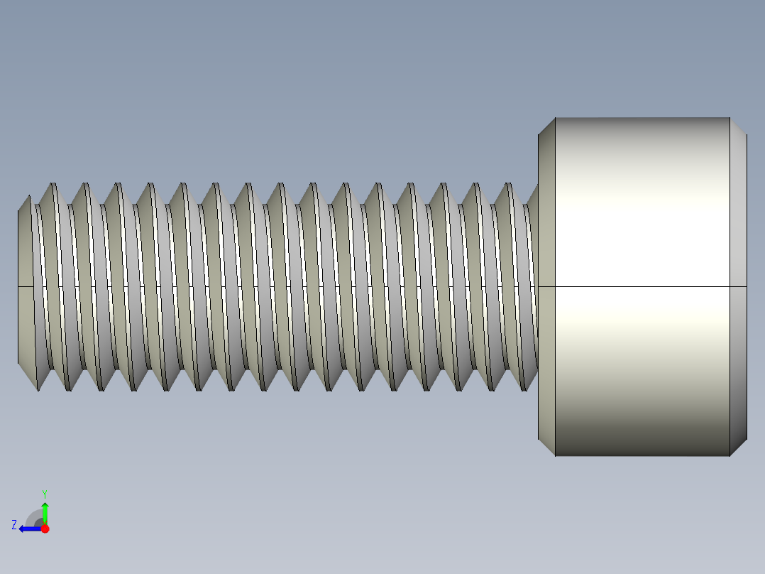M8 x 1.25mm Thread 20mm LONG SOCKET HEAD CAP SCREW.IGS右视图