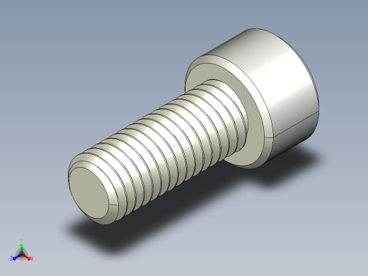M8 x 1.25mm Thread 20mm LONG SOCKET HEAD CAP SCREW.IGS正等轴测缩略图
