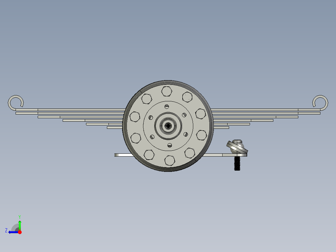 04-bandicam悬挂系统简易结构3D图纸 STEP格式右视图
