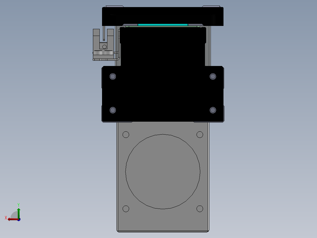 电动滑台模组SDH80下连模组（配台达电机）后视图