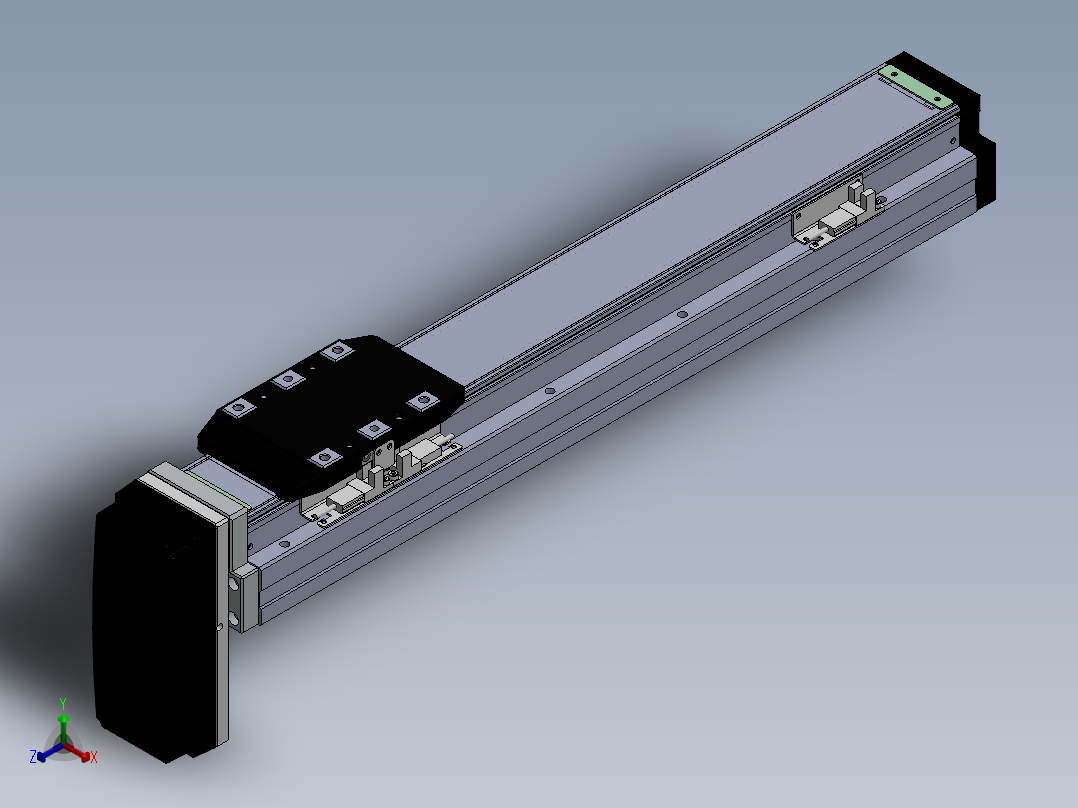 电动滑台模组SDH80下连模组（配台达电机）正等轴测图