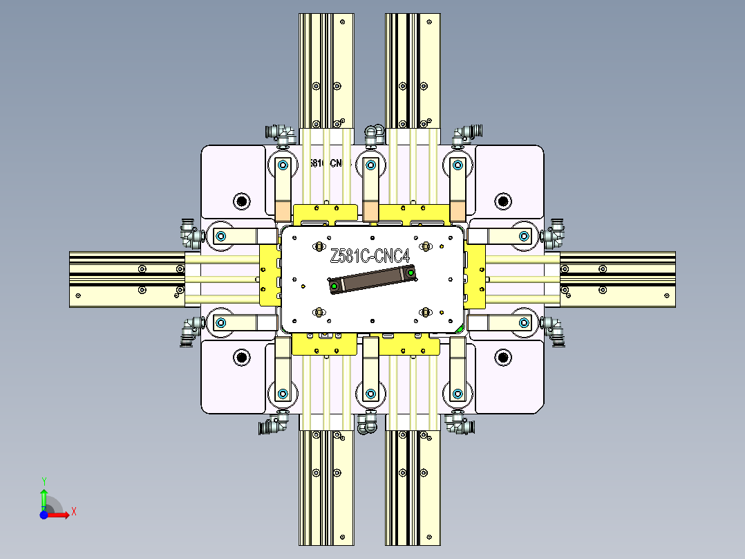 Z581C笔记本CNC工装夹具三维模型-CNC4-0915前视图