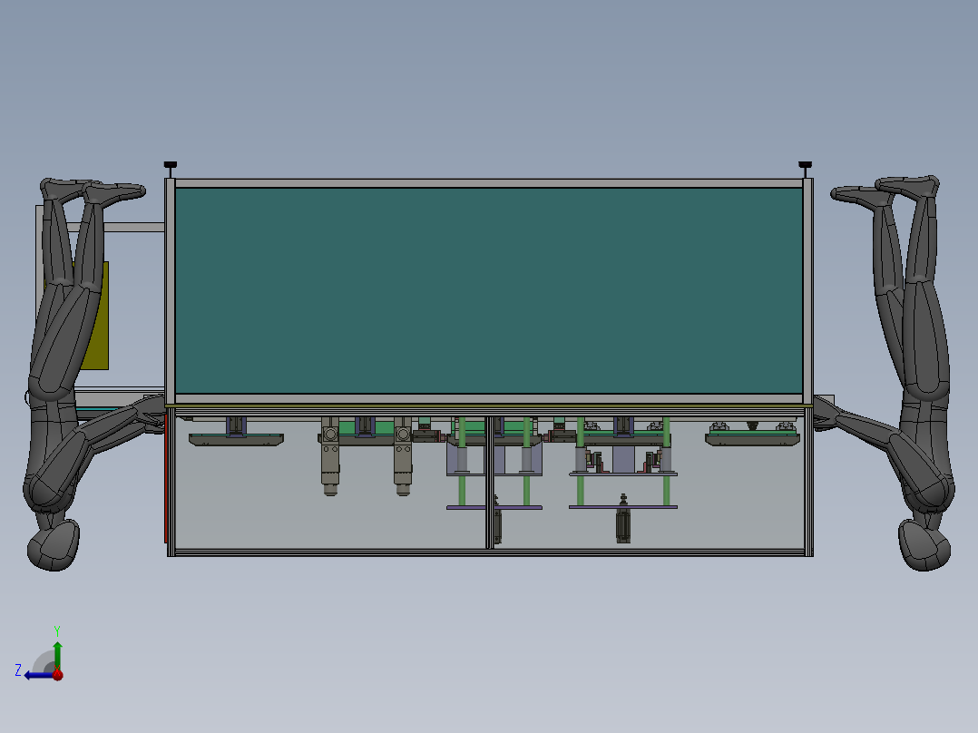 自动LED灯框电阻焊接设备sw18可编辑右视图