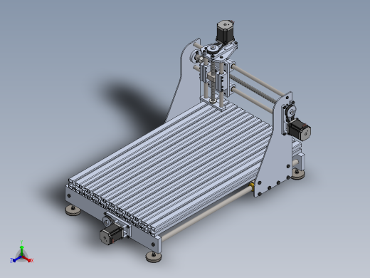 数控机床、普通三轴CNC数控机床3D图纸 solidworks设计 附PDF平面图
