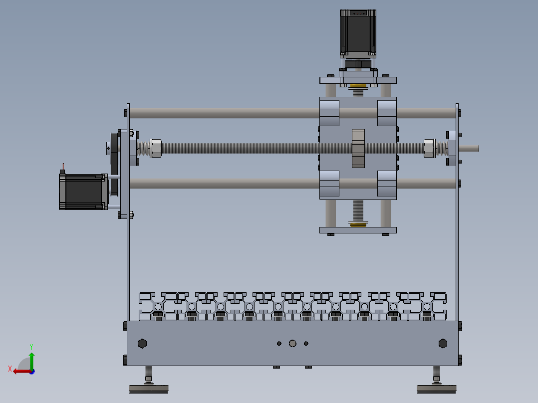 数控机床、普通三轴CNC数控机床3D图纸 solidworks设计 附PDF平面图后视图