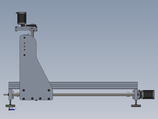 数控机床、普通三轴CNC数控机床3D图纸 solidworks设计 附PDF平面图左视缩略图