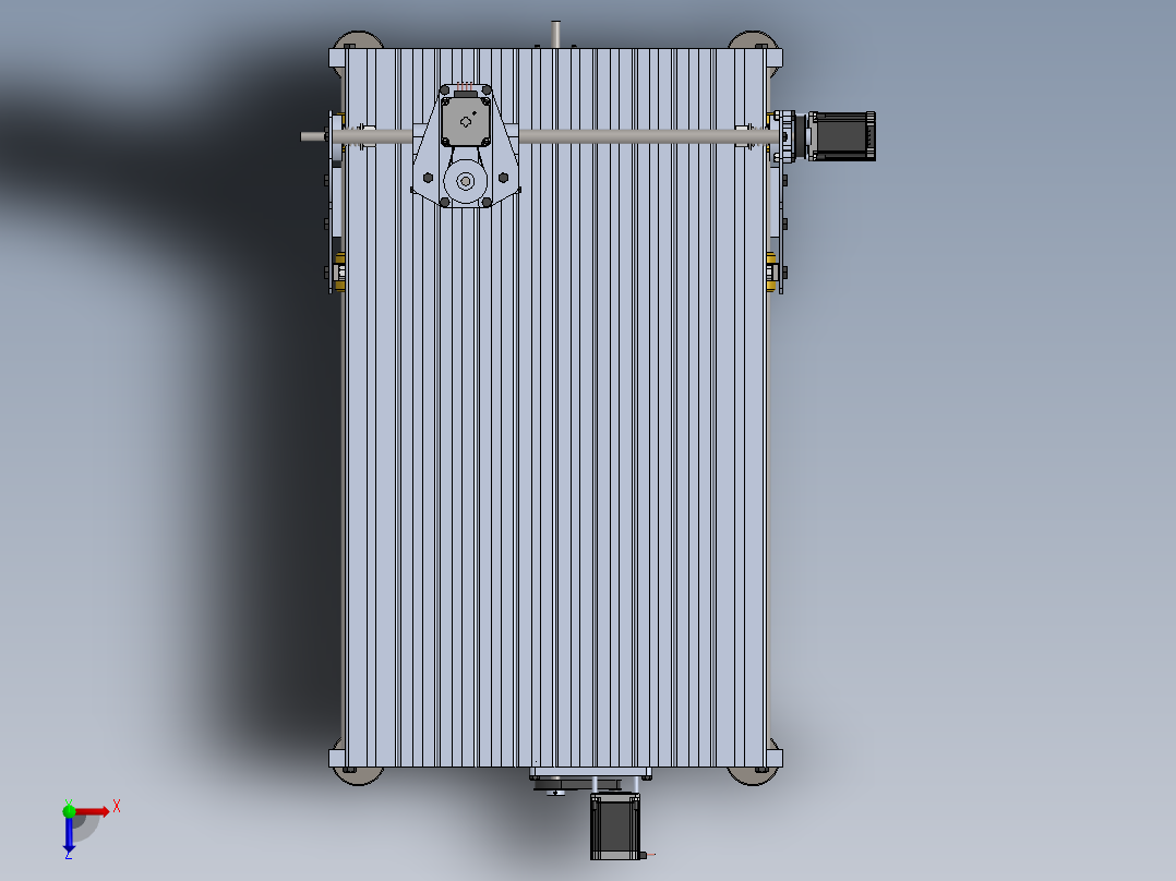 数控机床、普通三轴CNC数控机床3D图纸 solidworks设计 附PDF平面图俯视图