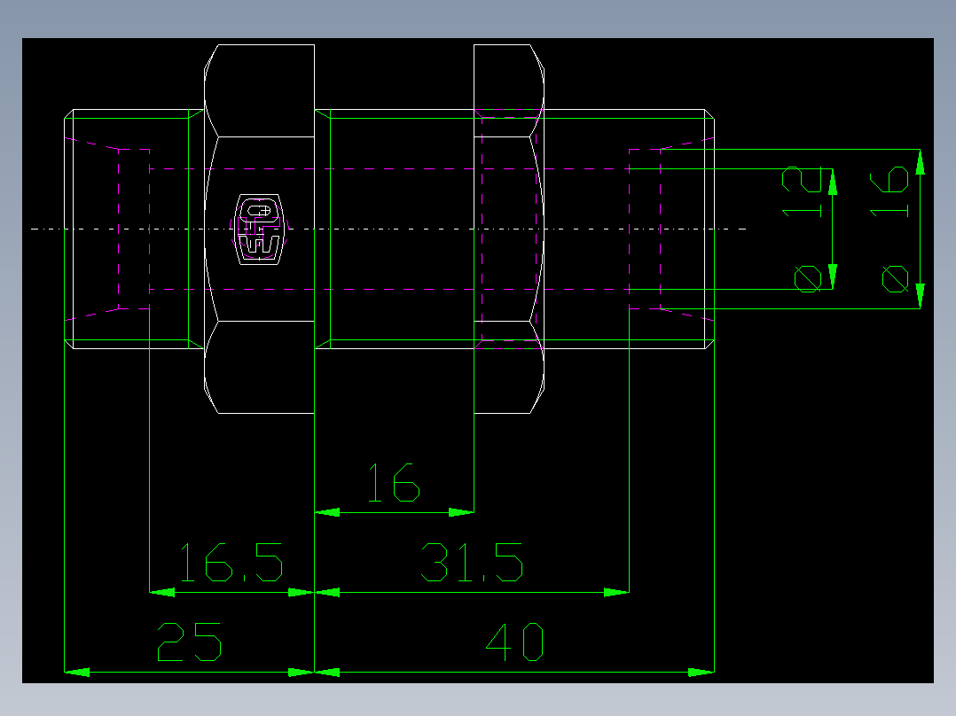 PARKER管接头EO Bulkhead union SV16SOMD71(16)_front