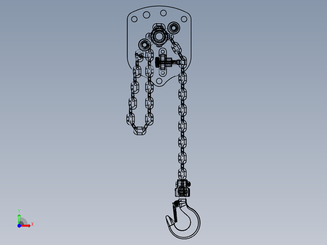 1T链轮葫芦前视图