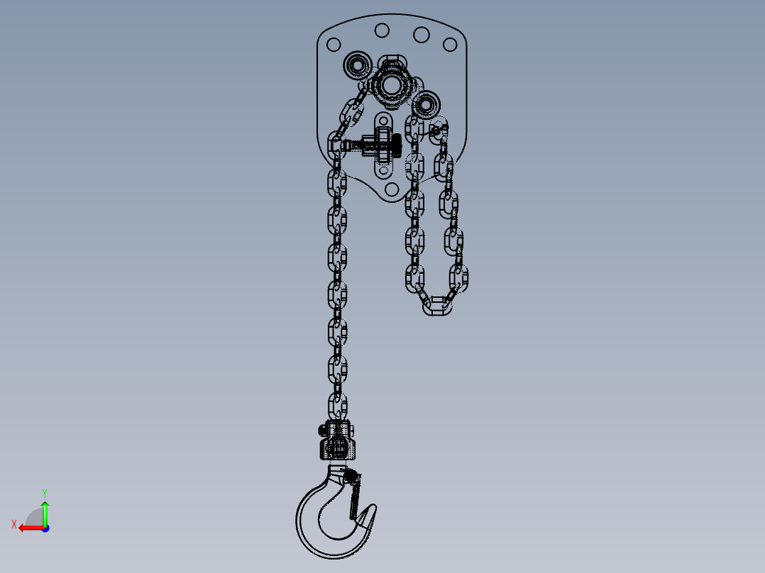 1T链轮葫芦后视图