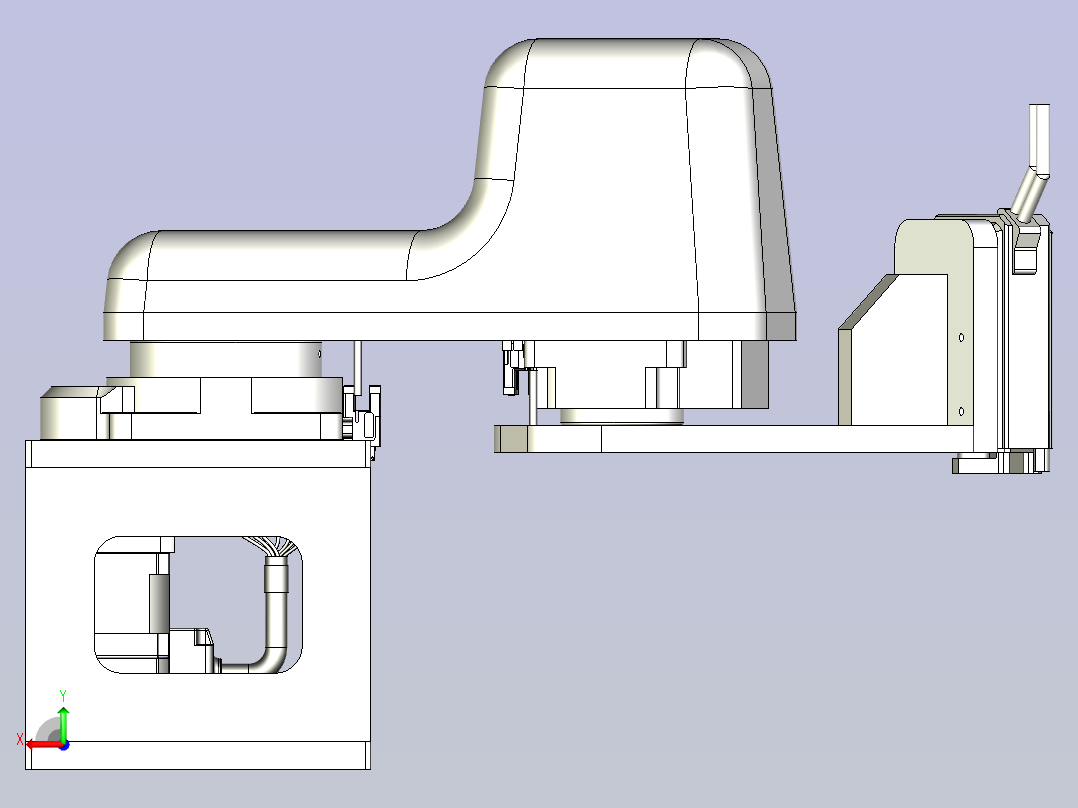 Scara 1kg 机械臂 三维模型图纸后视图