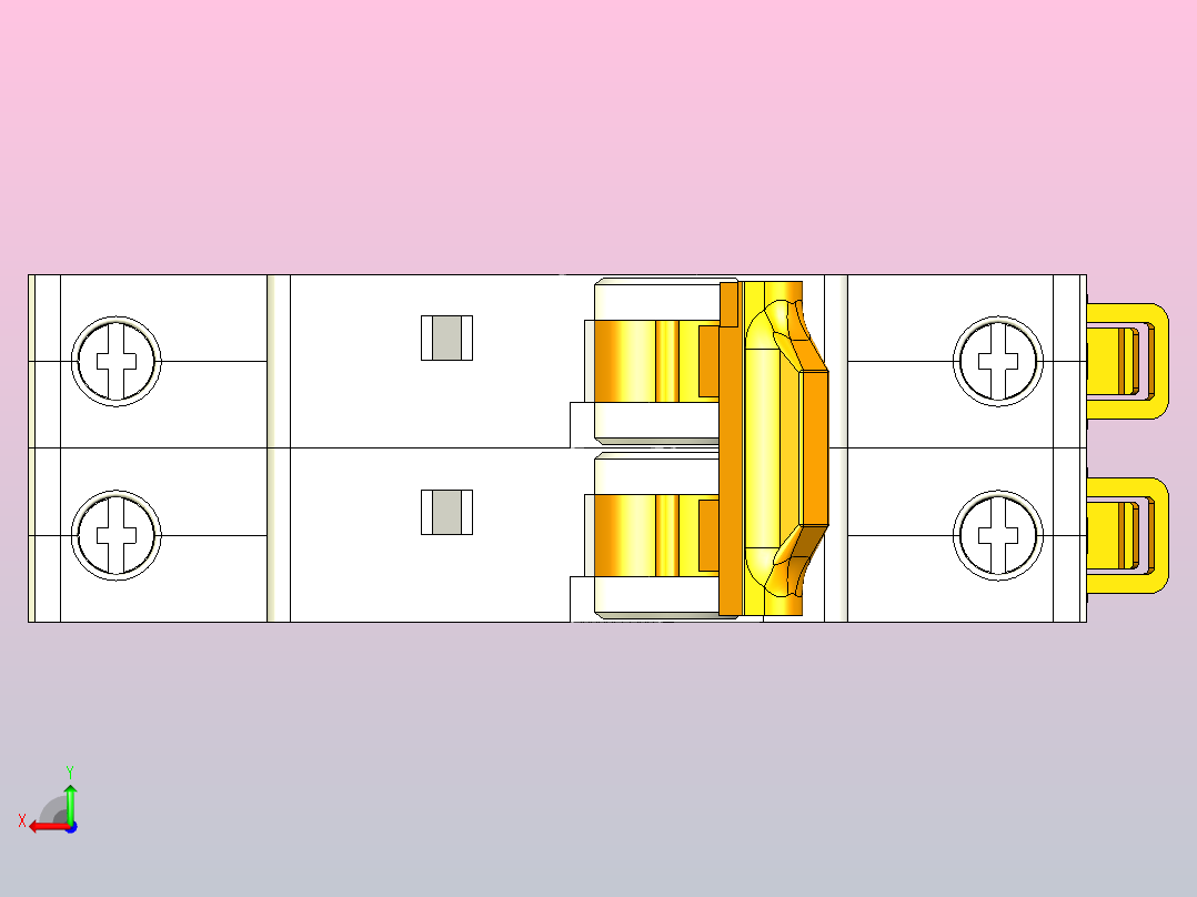 NBH-40J 2P小型断路器三维模型202404后视图