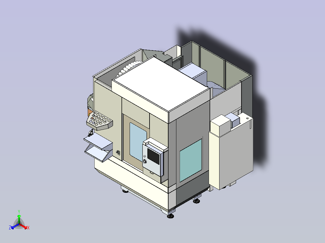 5轴CNC铣床设计模型3D图主视图
