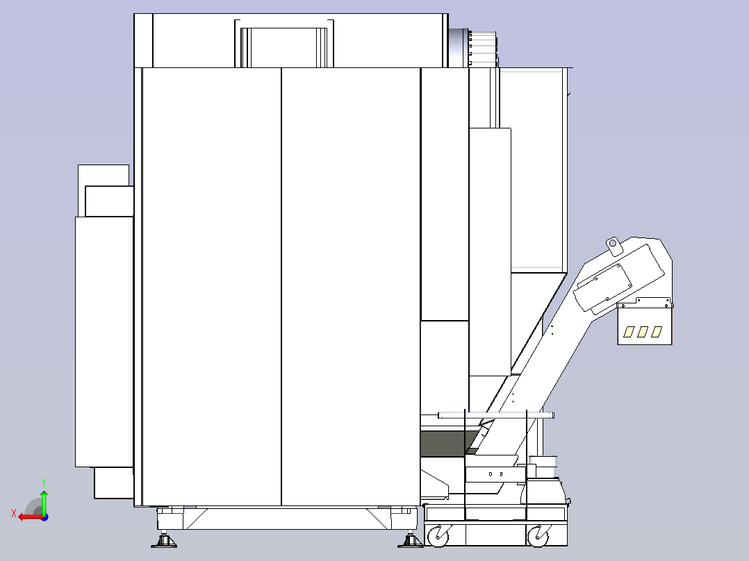 5轴CNC铣床设计模型3D图后视图