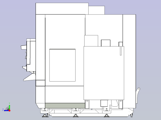 5轴CNC铣床设计模型3D图右视缩略图