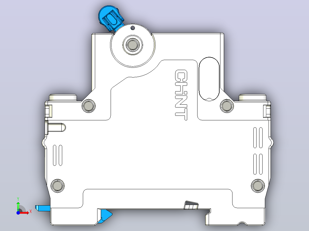 NBDP-63 2P小型断路器三维模型202404前视图