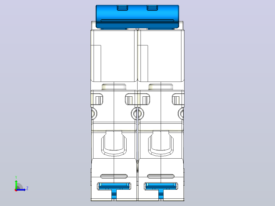 NBDP-63 2P小型断路器三维模型202404左视图