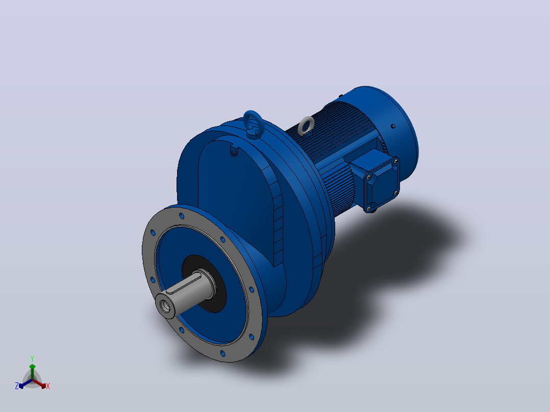 RXF127法兰轴伸式安装斜齿轮减速机RX127-Y3-8P-100-M1-0°-Φ450主视图