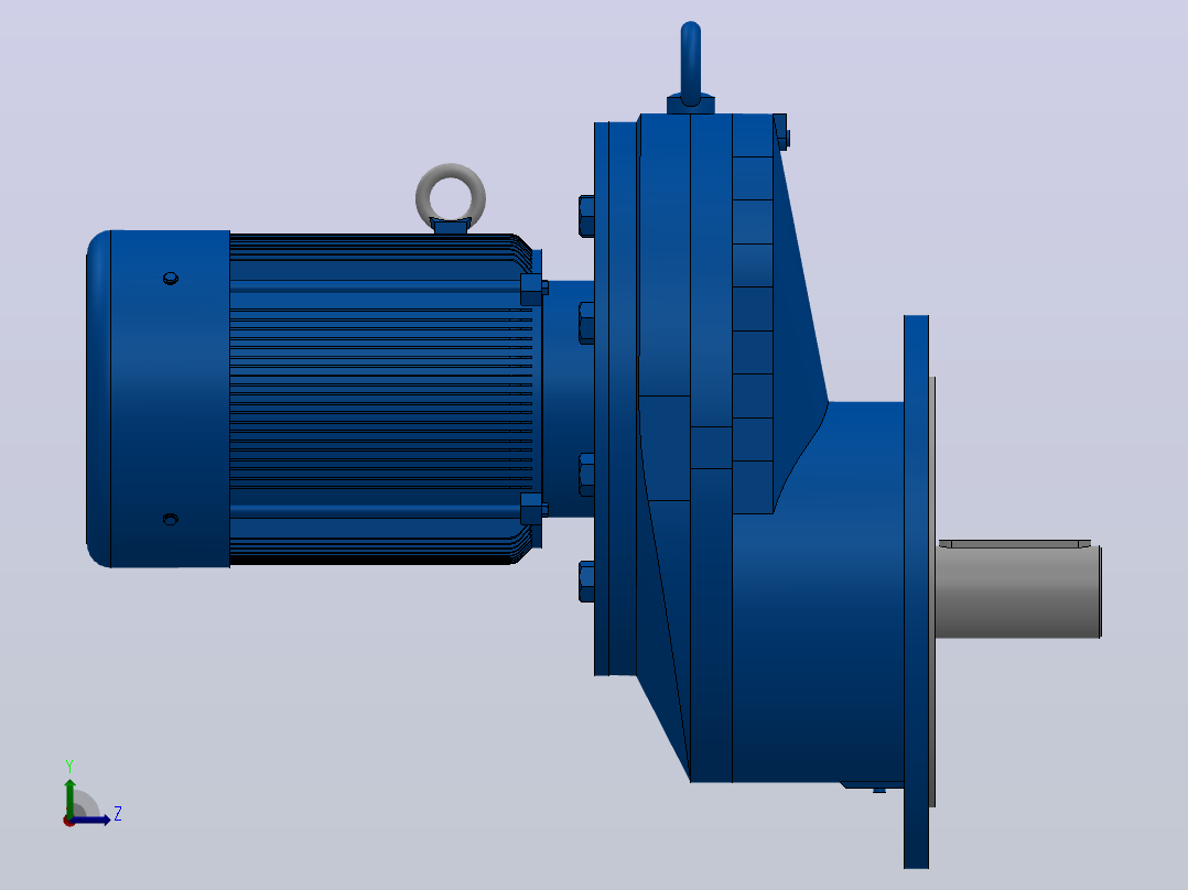 RXF127法兰轴伸式安装斜齿轮减速机RX127-Y3-8P-100-M1-0°-Φ450左视图