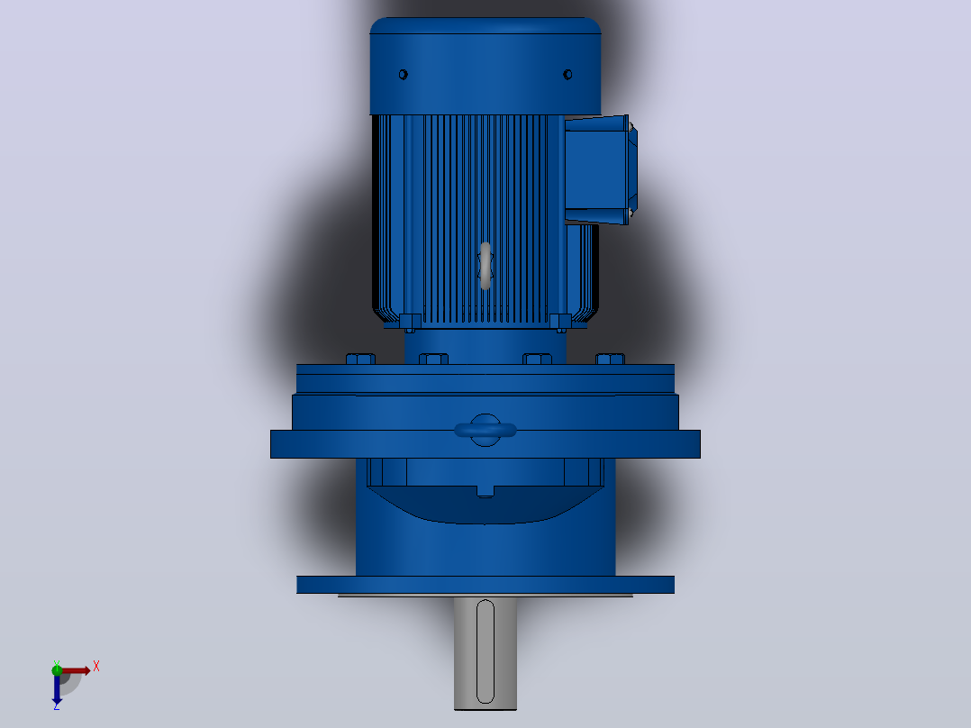 RXF127法兰轴伸式安装斜齿轮减速机RX127-Y3-8P-100-M1-0°-Φ450俯视图