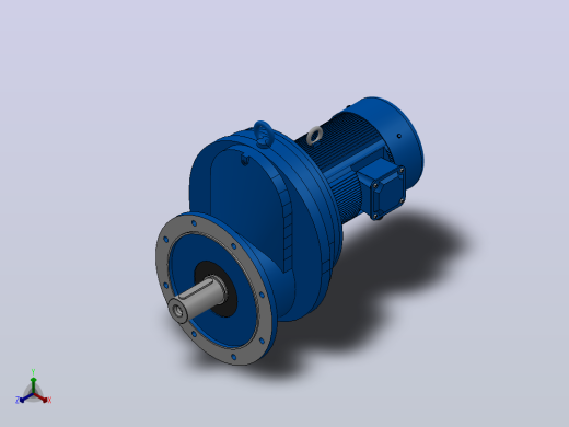 RXF127法兰轴伸式安装斜齿轮减速机RX127-Y3-8P-100-M1-0°-Φ450正等轴测缩略图