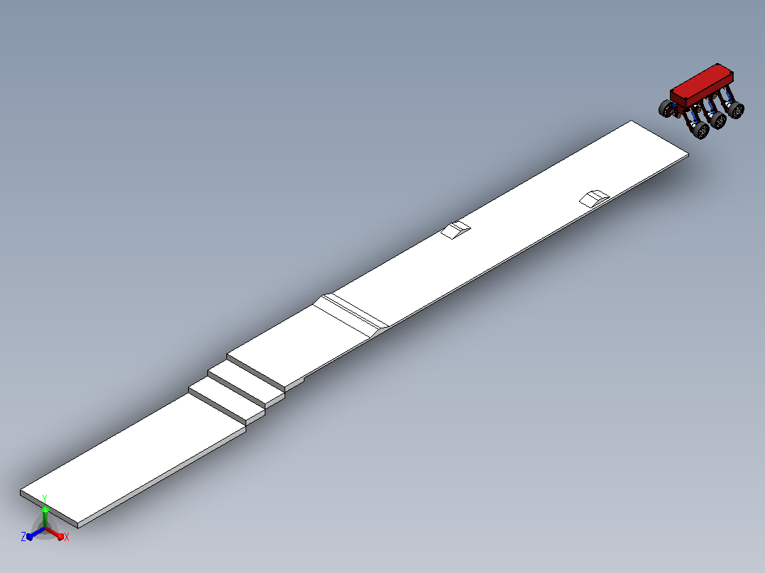带悬架系统的六轮小车3D图纸 Solidworks设计正等轴测图