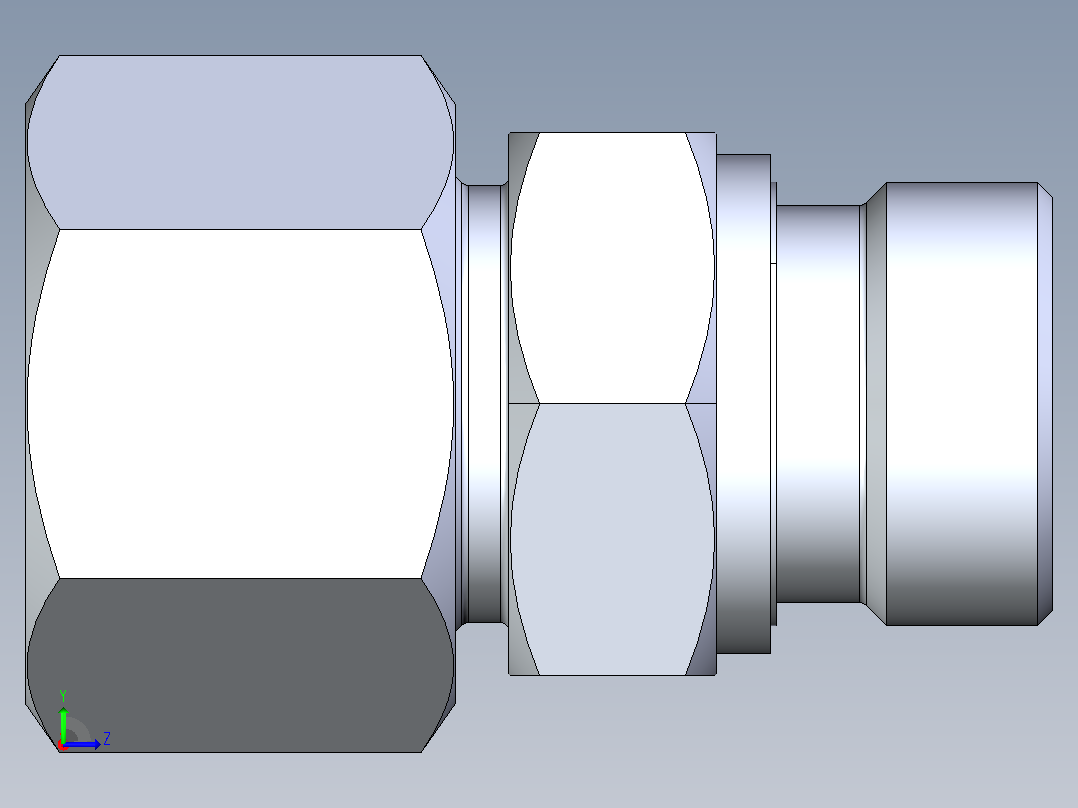 1CM-WD 1CM-WD 公制螺纹胶垫密封柱端[1DM-24-22WD-RN]左视图