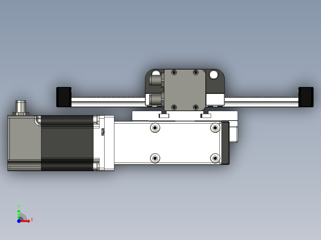 DLE-LG-0001 XY轴直线导轨3D图纸 STP格式前视图